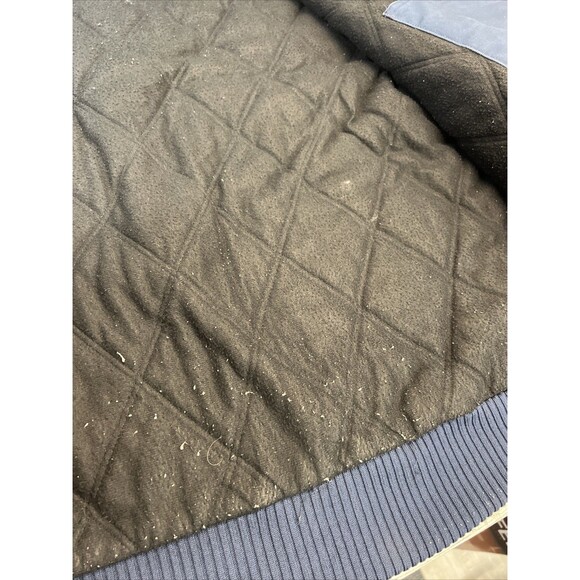 Vtg Carhartt Jacket Navy DISTRESSED Duck Canvas Quilted Hooded Coat See Pics - Picture 13 of 15